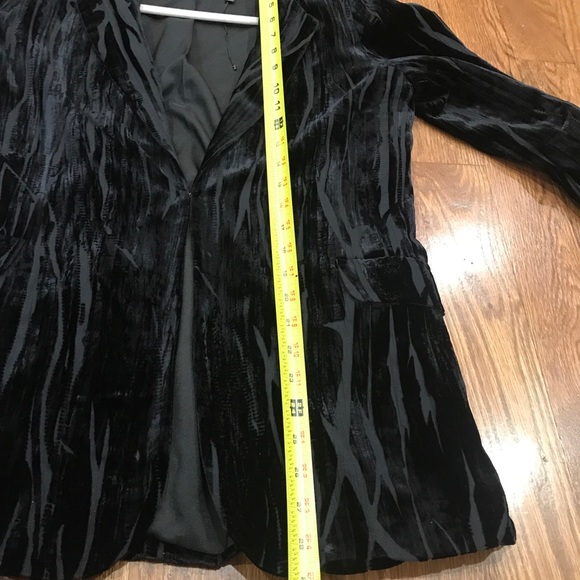 Alberto Makai Black Velvet Blazer M Women Zebra Animal print - Picture 9 of 11